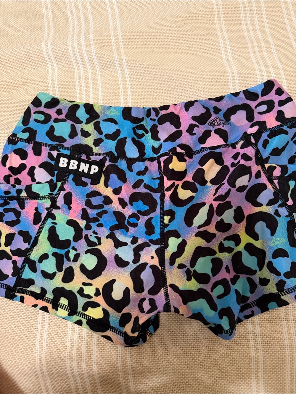 Rainbow Leopard Print Bike Shorts for Women